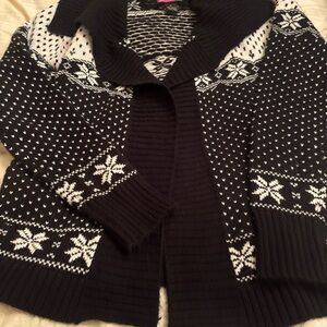 Say What? Black and White Patterned Cardigan